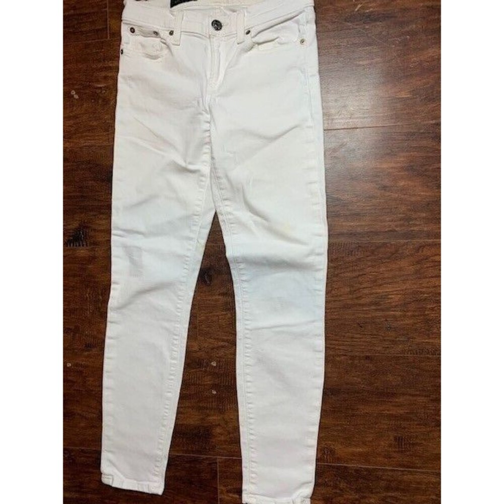 J Crew Size 26 Womens Jeans White Toothpick Skinny Stretch White Low Rise